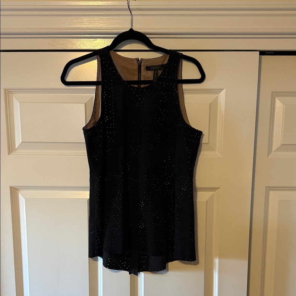 BCBGMaxAzria Black Sparkle Layered Camisole